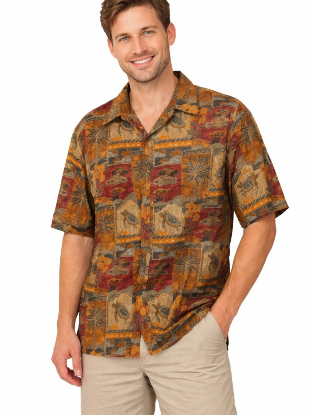 Tori Richard Shirt Men's Size Large Fish Turtles Casual